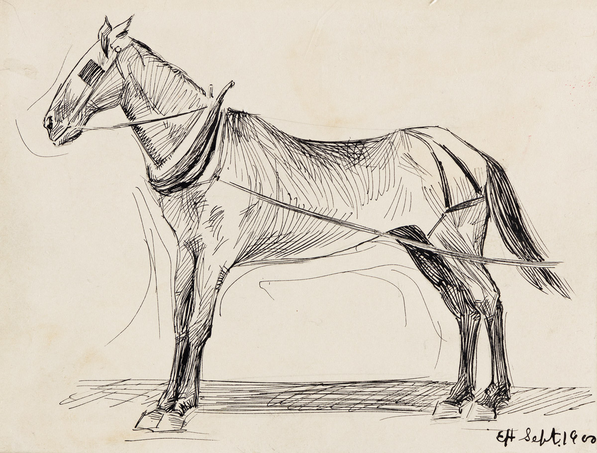 EDWARD HOPPER A Work Horse * Studies of Kneeling Figures.